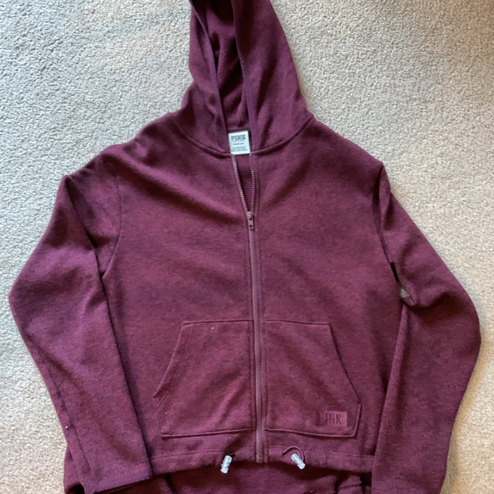 PINK Victoria's Secret Maroon Zip-Up Jacket